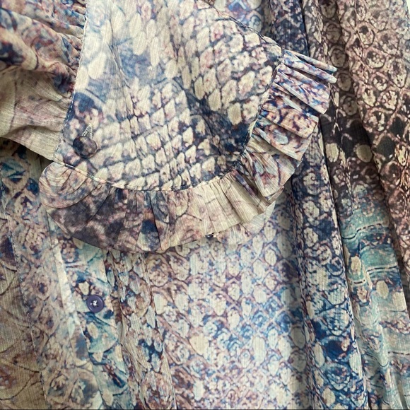 7 for all Mankind sheer snakeskin blouse - Picture 5 of 5